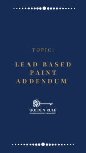 Lead Based Paint Addendum