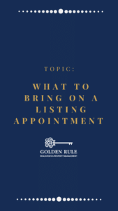 What to Bring to a Listing Appointment